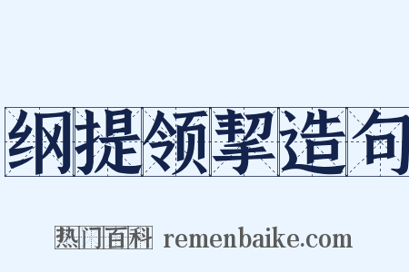 纲提领挈造句是什么意思的图片